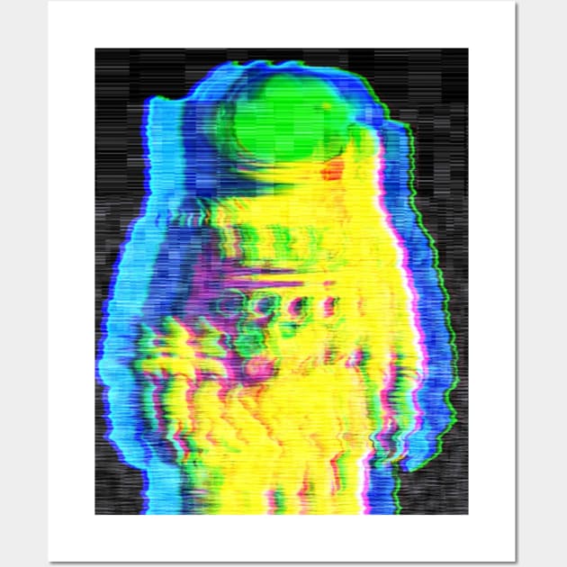 Glitchy astronaut Wall Art by NightvisionDesign